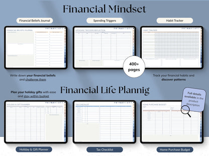 Weekly Budget Planner app on a tablet with a stylus, on a light gray background.