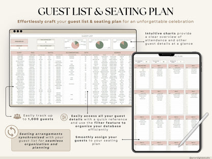 Event Planner Spreadsheet Party Planning Spreadsheet Google Sheets Excel Budget Tracker Bridal Shower Organizer Baby Shower Planner Template