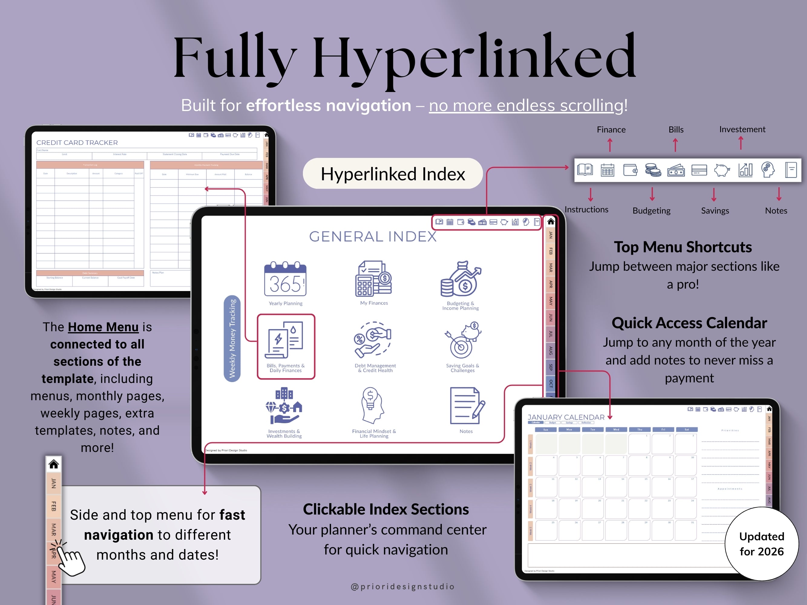 Weekly Budget Planner app on a tablet with a stylus, on a light gray background.