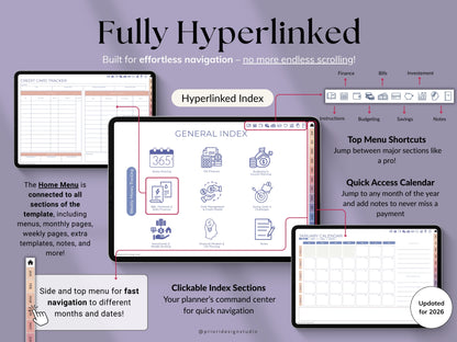 Weekly Budget Planner app on a tablet with a stylus, on a light gray background.