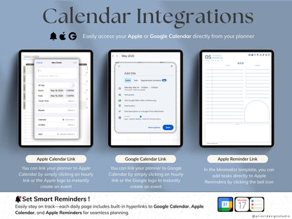 Calendar integrations with Apple and Google for Morning Shore variant.