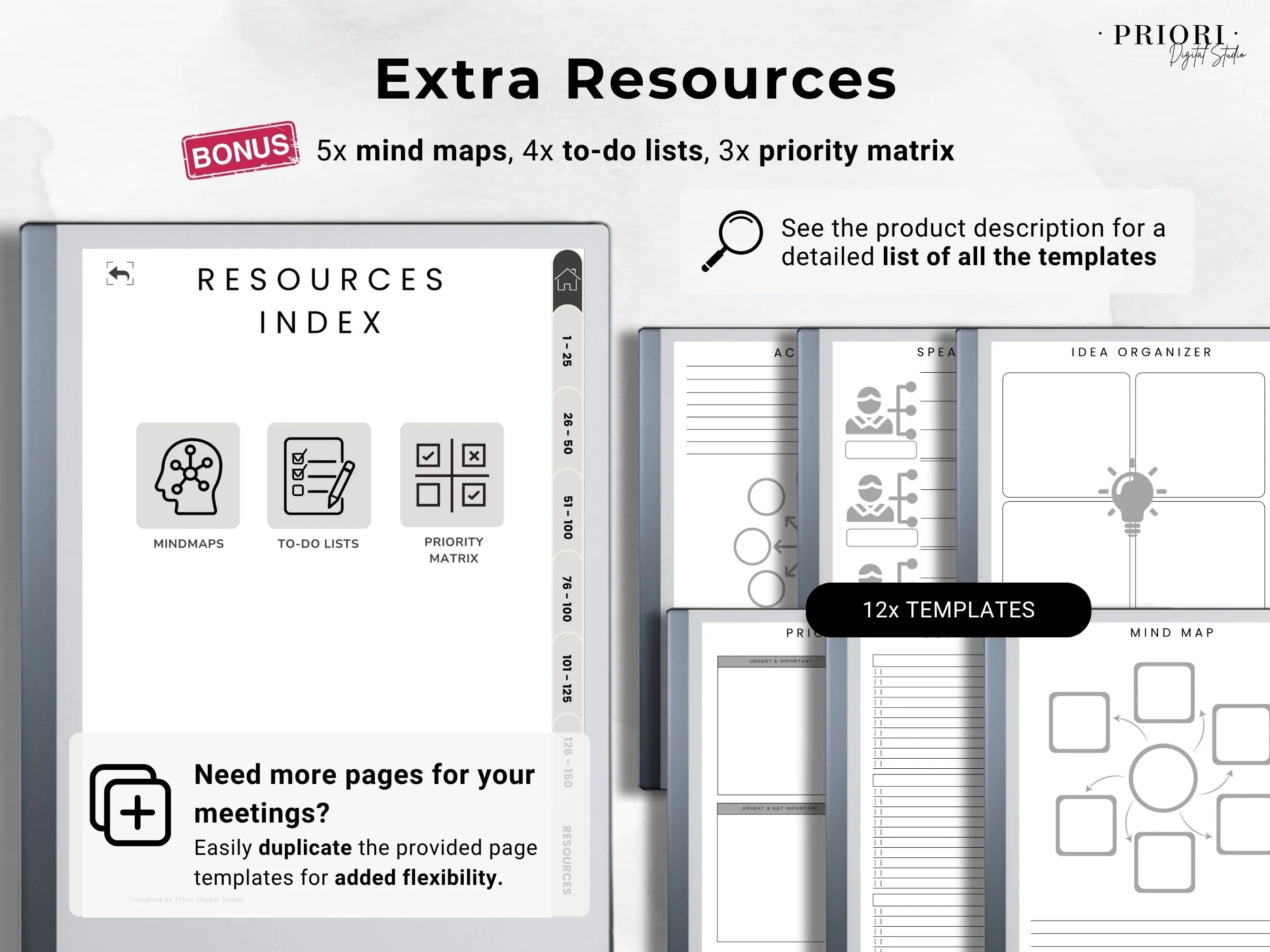 Meeting Notes Planner reMarkable 2 Meeting Templates Hyperlinked for reMarkable Paper Pro Meeting Minutes reMarkable Planner Meeting Agenda
