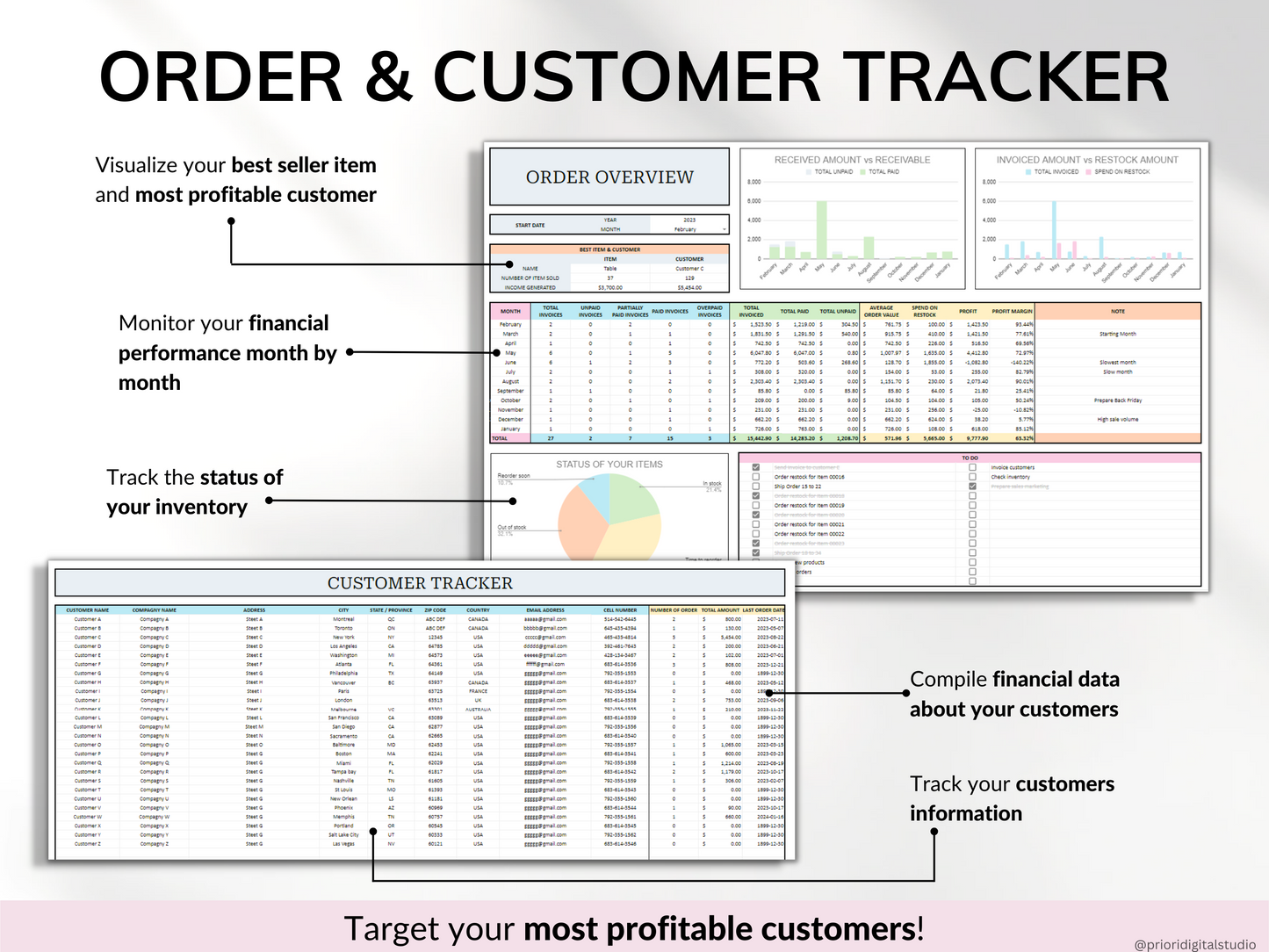 Small Business Bundle Bookkeeping Inventory Tracker Order Tracker Product Handmade Pricing Calculator Smart Bill Calendar Google Sheet Excel