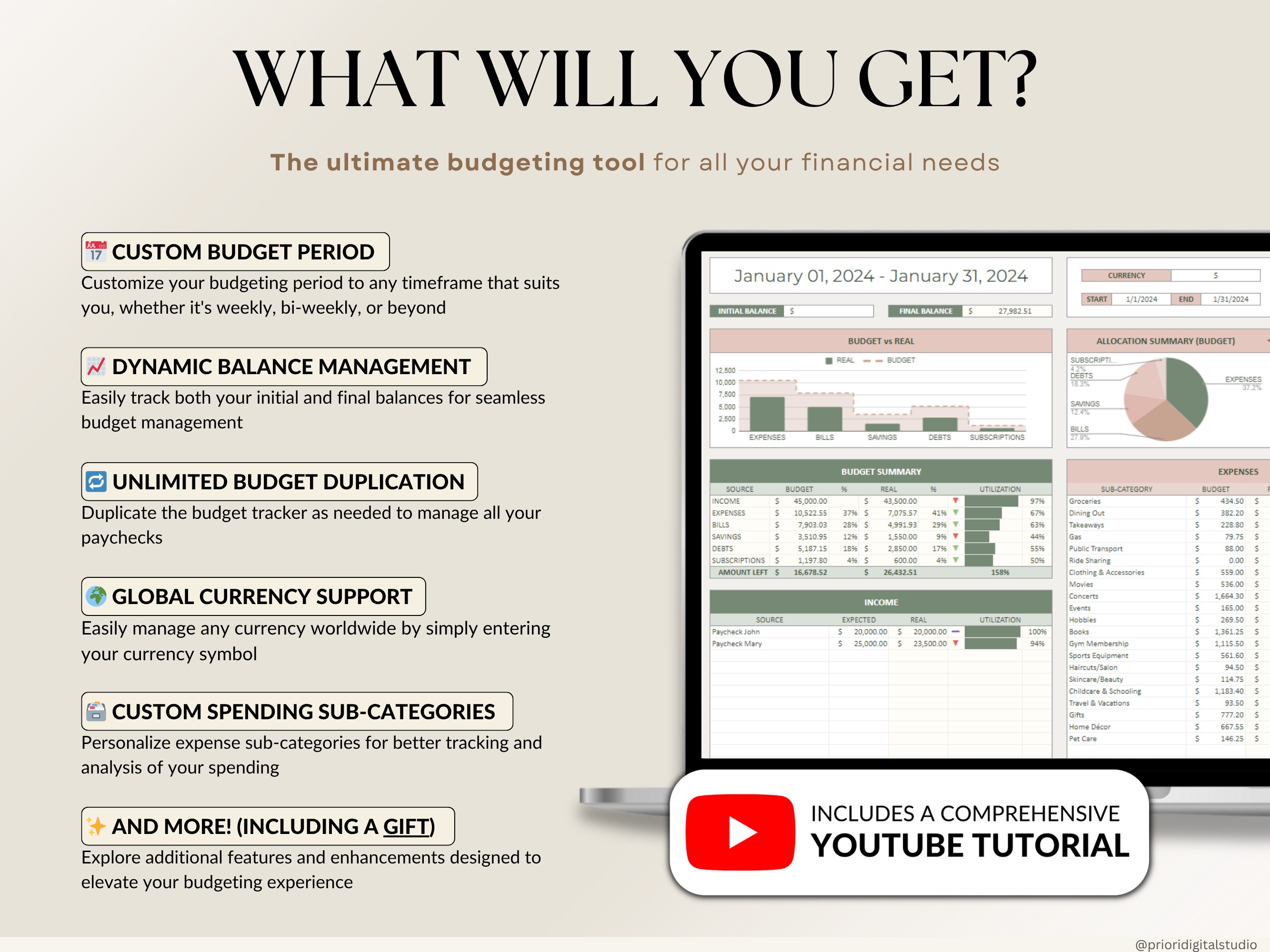Simple Budget Planner for Google Sheets Paycheck Budget Spreadsheet Excel Budget Template Weekly Budget Biweekly Income and Expense Tracker Paycheck Budget
