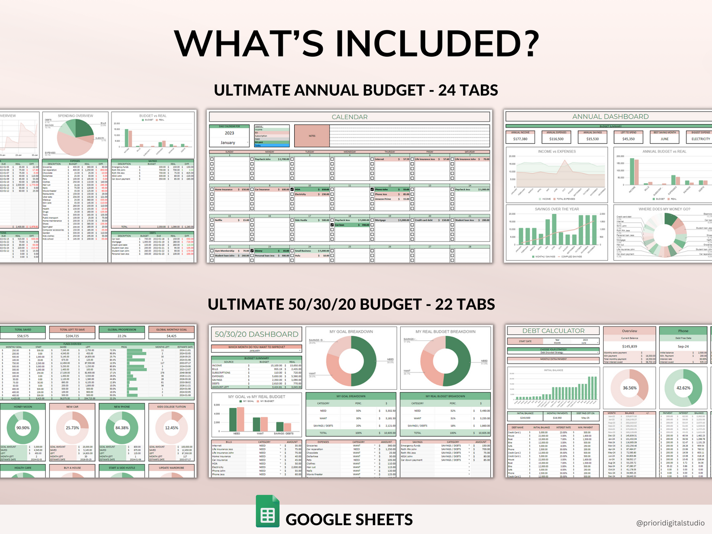 PLR Budget Spreadsheet Bundle Commercial Use PLR Google Sheets Private Label Rights PLR Template Budget Spreadsheet Debt Tracker Bill Calendar