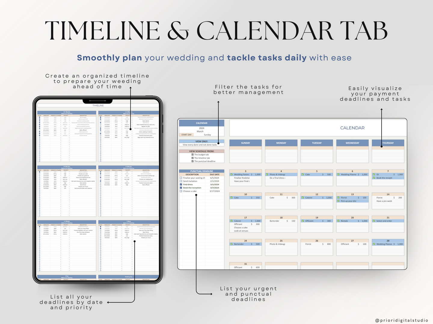 Wedding Planner Spreadsheet Wedding Budget Tracker Wedding Timeline Checklist Guest List Tracker Wedding Itinerary Seating Plan Wedding Gift Blue Excel Google Sheets