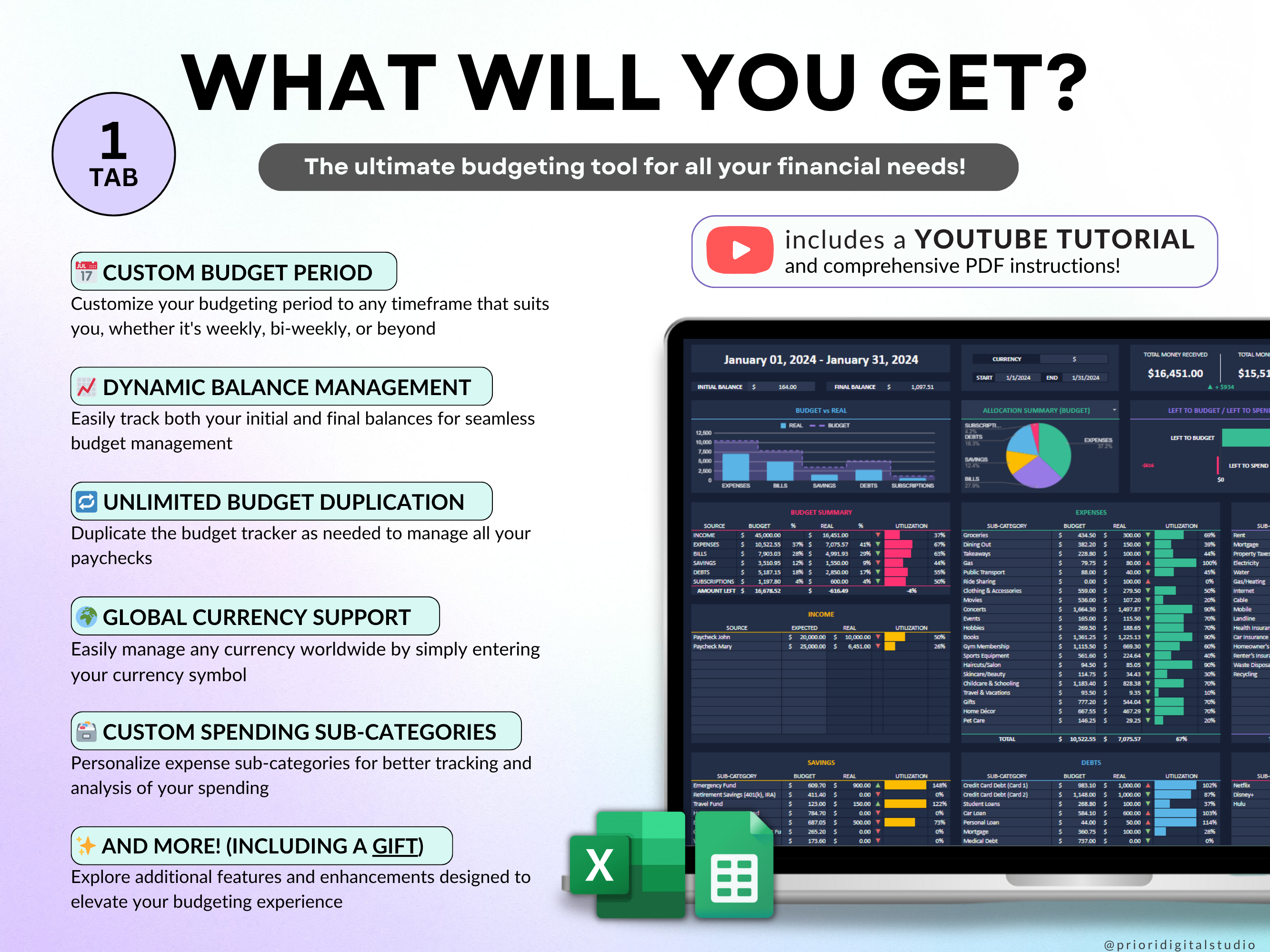 Simple Budget Planner for Google Sheets Paycheck Budget Spreadsheet Excel Budget Template Weekly Budget Biweekly Income and Expense Tracker Paycheck Budget