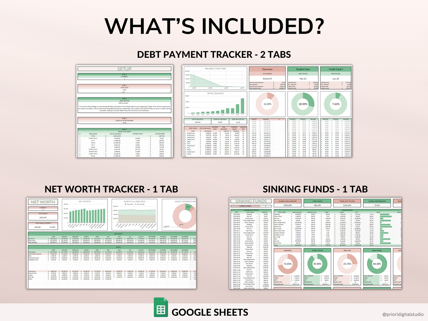 PLR Budget Spreadsheet Bundle Commercial Use PLR Google Sheets Private Label Rights PLR Template Budget Spreadsheet Debt Tracker Bill Calendar