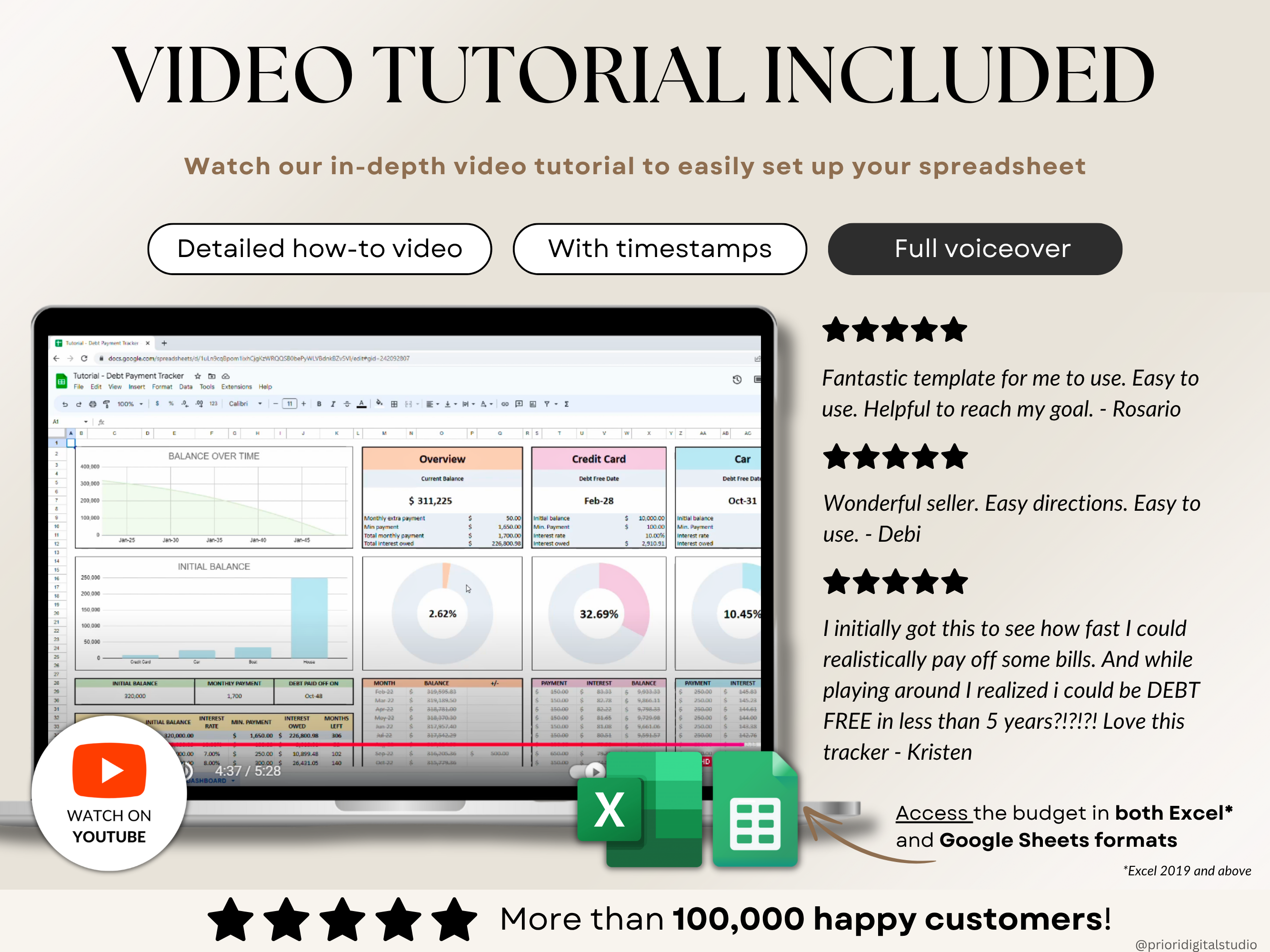 Debt Tracker Payment Debt Snowball Excel Debt Avalanche Calculator for Google Sheet Student Loan Mortgage House Payment Credit Card Payoff