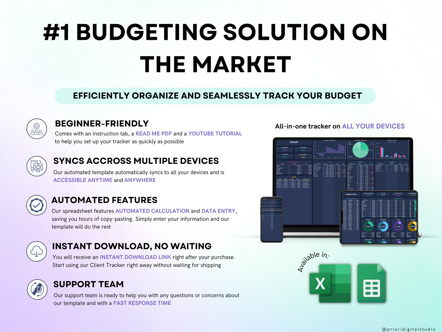 Simple Budget Spreadsheet Dark Mode Monthly Budget Spreadsheet Google Sheets Excel Weekly Paycheck Budget Biweekly Budget Expense Tracker