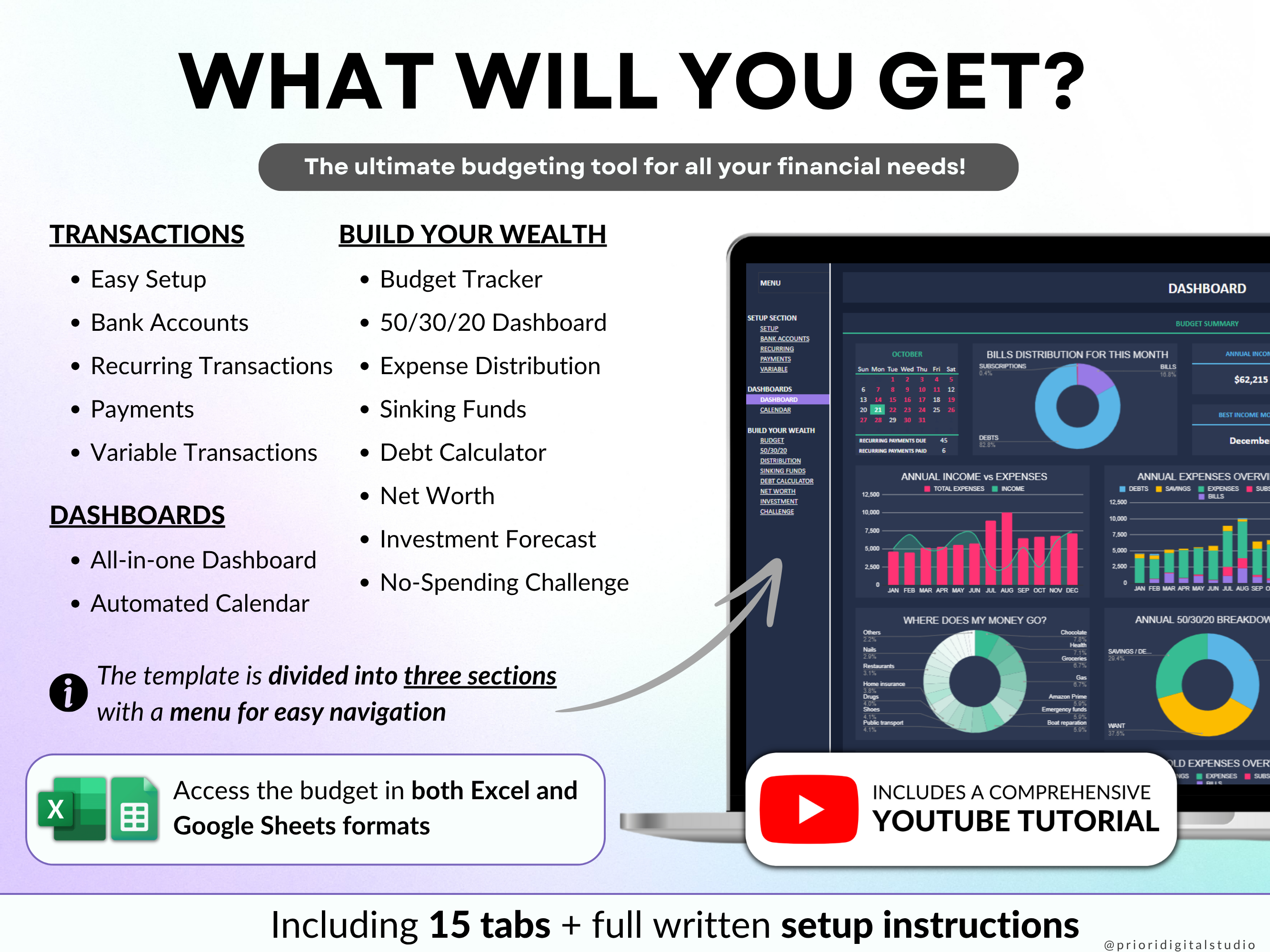 Paycheck Budget Spreadsheet Weekly Budget Monthly Budget Biweekly Bill Tracker Debt Tracker Financial Planner Google Sheets Excel Template