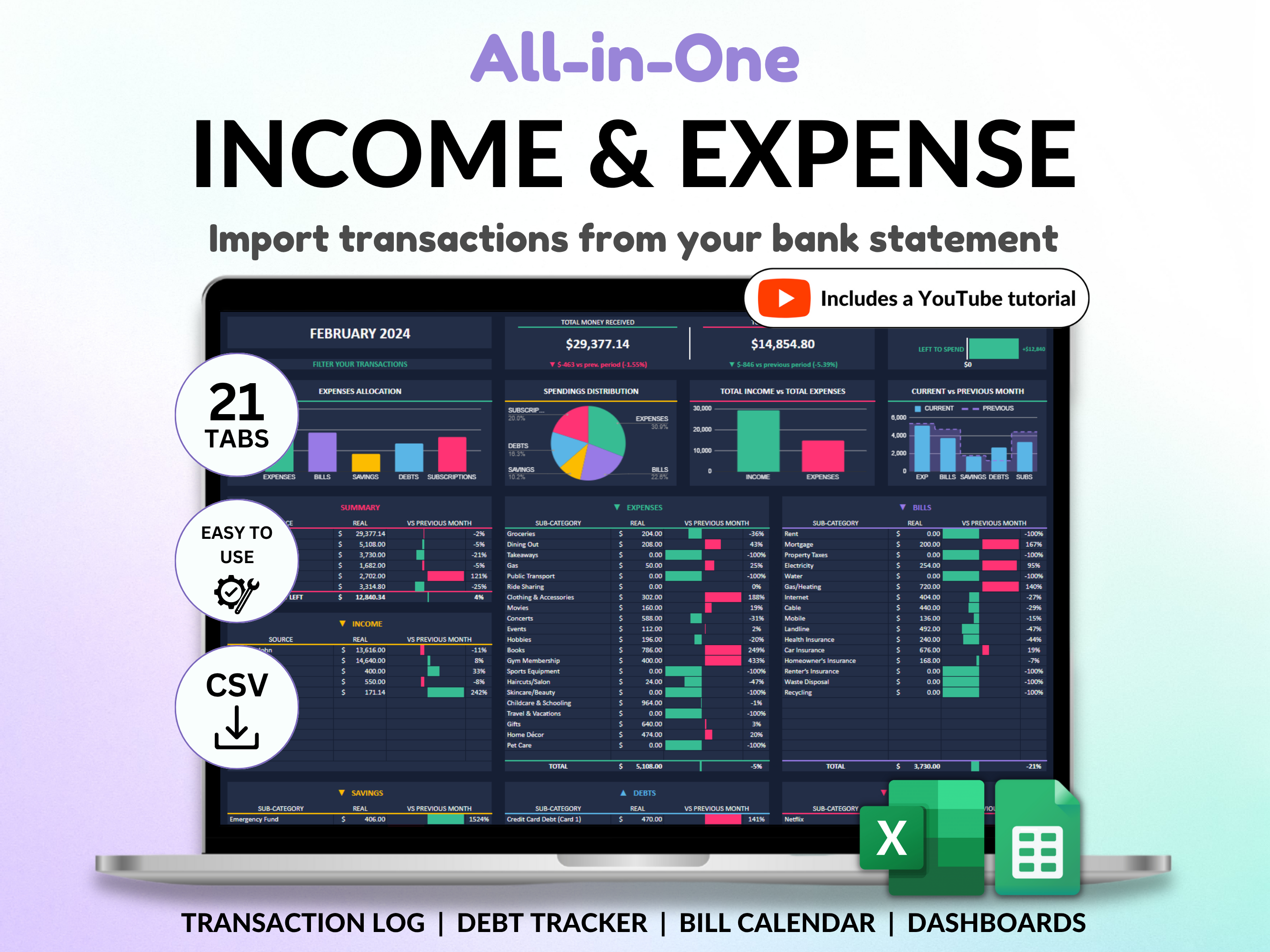 Income and Expense Tracker Spreadsheet Monthly Expense Tracker Debt Tracker Google Sheets Template Excel Spreadsheet Money Savings Tracker