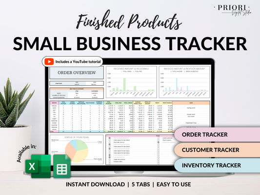 Small Business Tracker Spreadsheet Google Sheets Excel Inventory Template Customer Tracker Order Tracker Sales Tracker for Etsy Seller