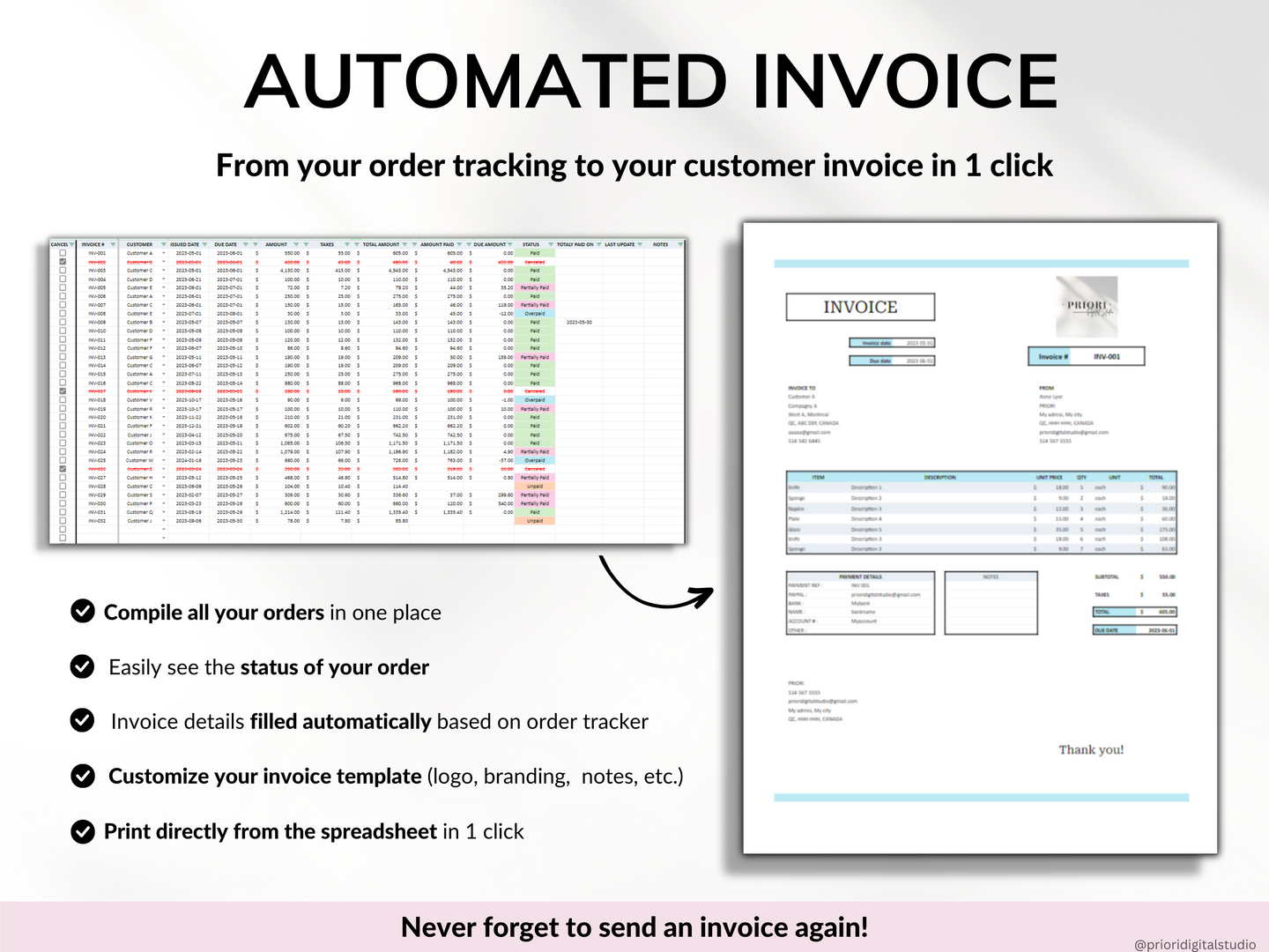 Service Small Business Tracker Spreadsheet Google Sheets Excel Inventory Template Customer Tracker Employee Schedule Order Tracker Payroll Dashboard