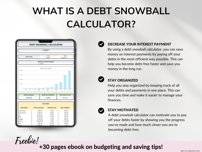 Debt Snowball Spreadsheet Google Sheet Excel Debt Payoff Tracker Debt Snowball Calculator Student Loan Payoff House Debt Payoff Credit Cards