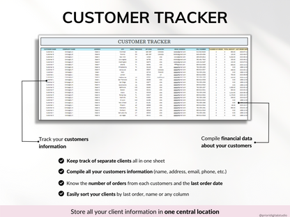 Small Business Tracker Spreadsheet Google Sheets Excel Inventory Template Customer Tracker Order Tracker Sales Tracker for Etsy Seller