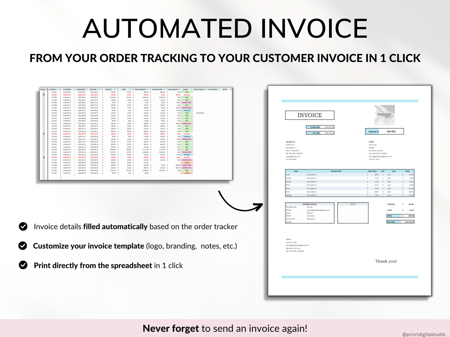 Small Business Tracker Spreadsheet Google Sheets Excel Inventory Template Customer Tracker Order Tracker Sales Tracker for Etsy Seller