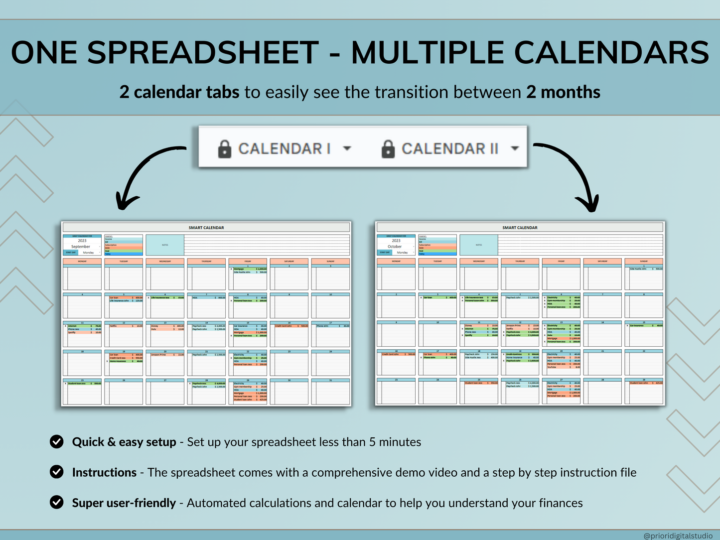 Bill Tracker Spreadsheet Google Sheets Excel Bill Calendar Monthly Smart Bill Planner Editable 2024 Calendar Personal Finance Budget Tracker