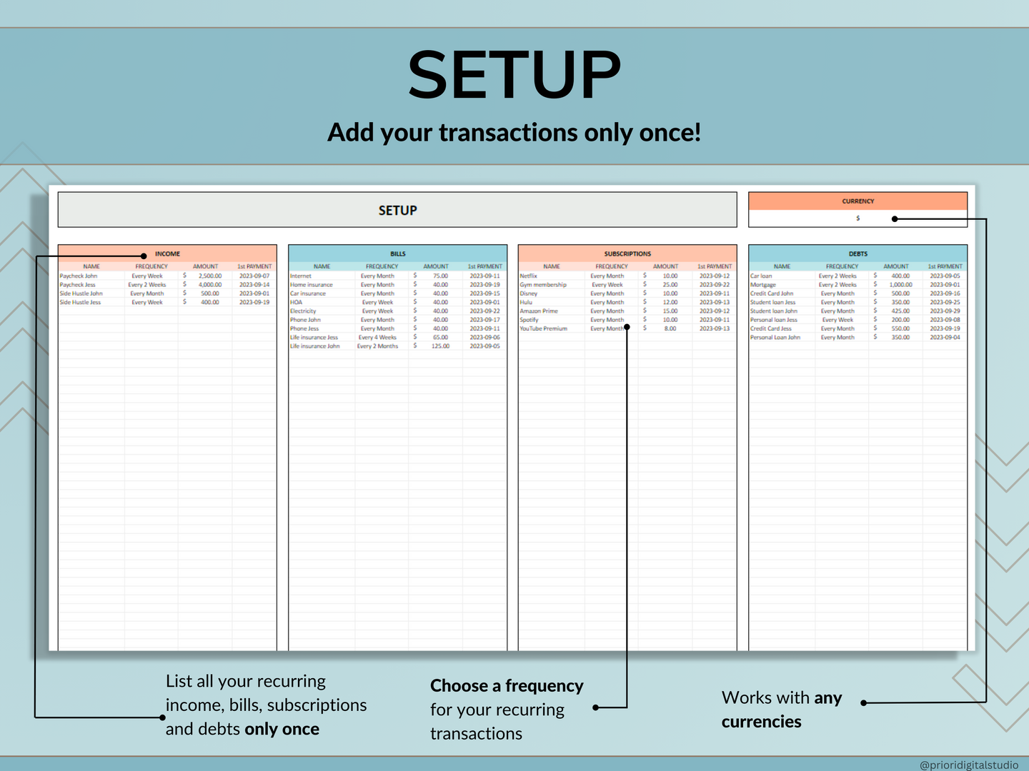 Bill Tracker Spreadsheet Google Sheets Excel Bill Calendar Monthly Smart Bill Planner Editable 2024 Calendar Personal Finance Budget Tracker