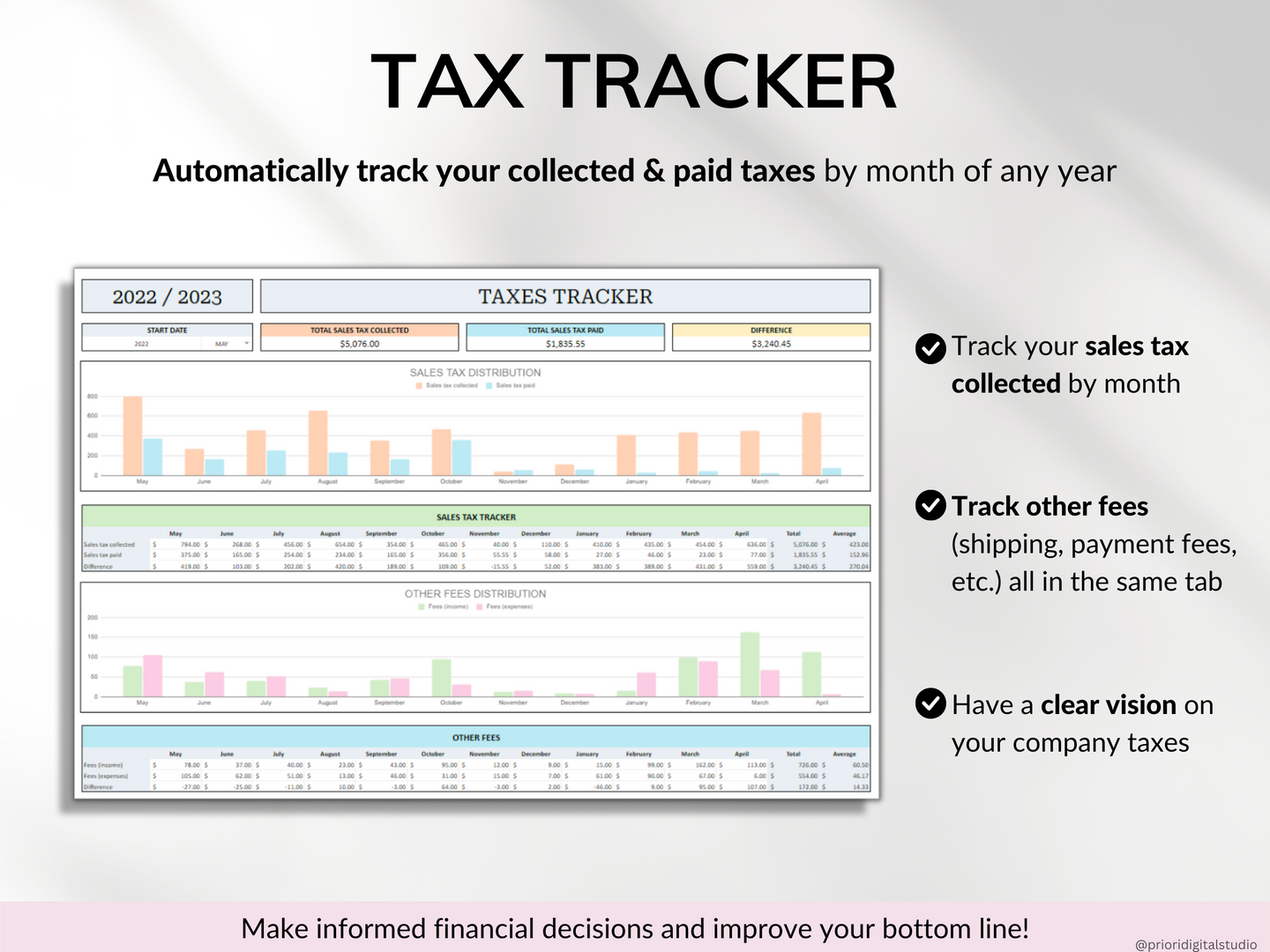 Small Business Tracker Spreadsheet Google Sheets Excel Inventory Template Customer Tracker Bookkeeping Template Order Tracker Sales Taxes