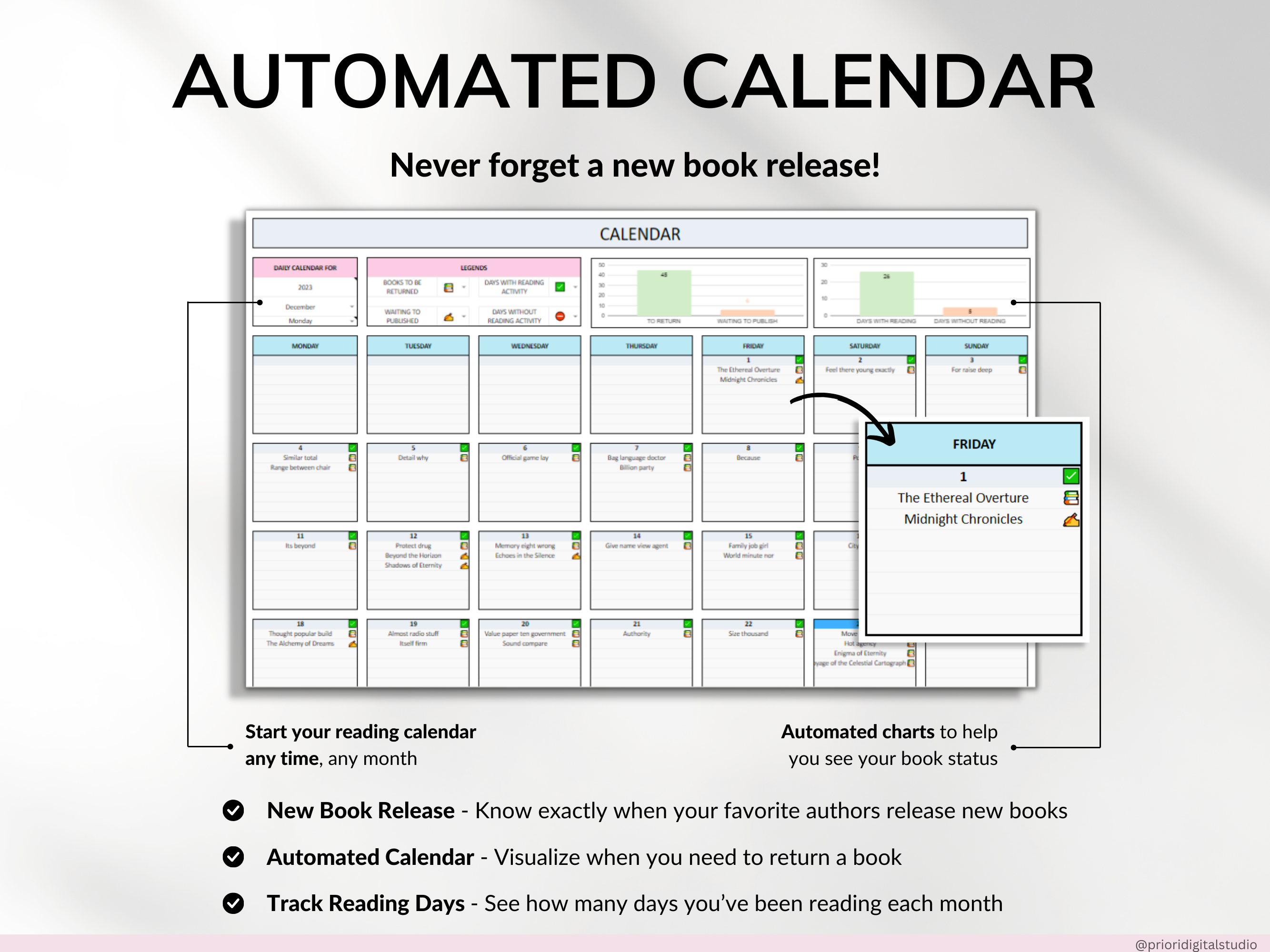 Book Tracker & Reading List Planner Google Sheets Excel Reading Tracker Book Review Spreadsheet Template Book Journal Gift for Book Lover