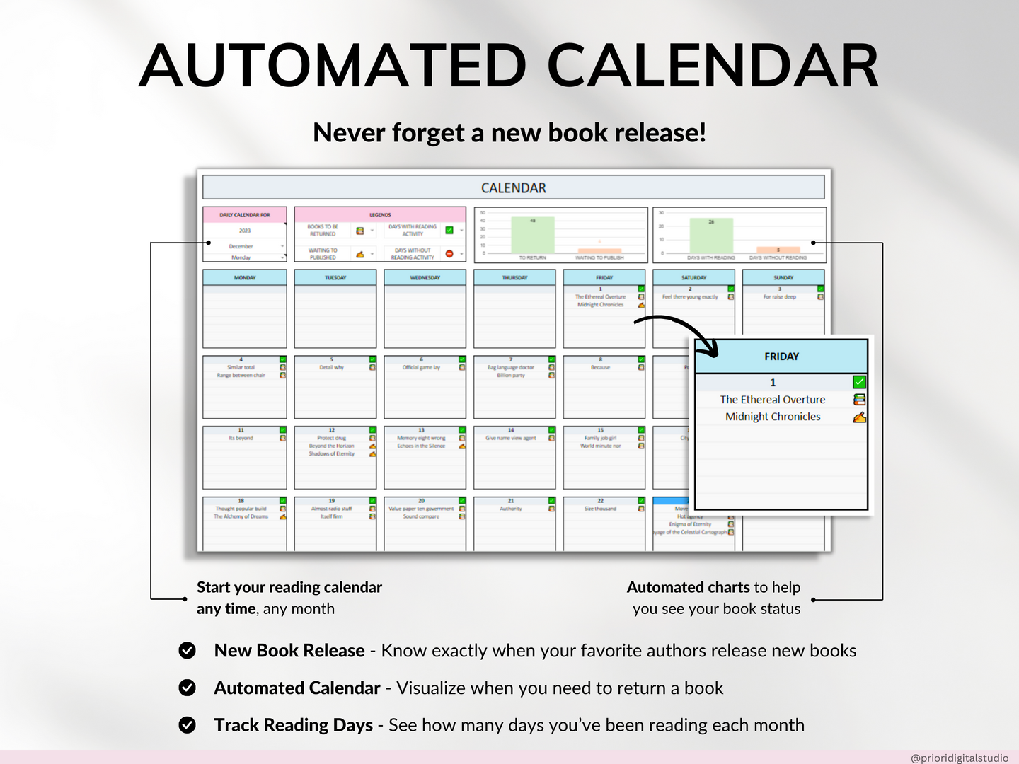 Book Tracker & Reading List Planner Google Sheets Excel Reading Tracker Book Review Spreadsheet Template Book Journal Gift for Book Lover