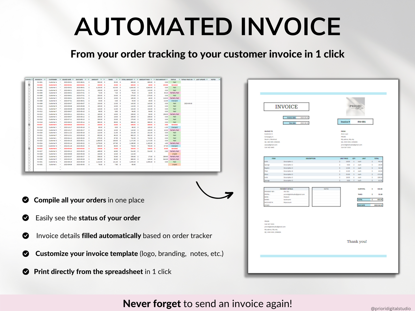 Small Business Tracker Spreadsheet Google Sheets Excel Inventory Template Customer Tracker Bookkeeping Template Order Tracker Sales Taxes