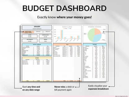 Simple Budget Planner Monthly Budget Spreadsheet Google Sheets Excel Weekly Paycheck Budget Template Biweekly Budgeting by Paycheck Expense Tracker#color_multicolor