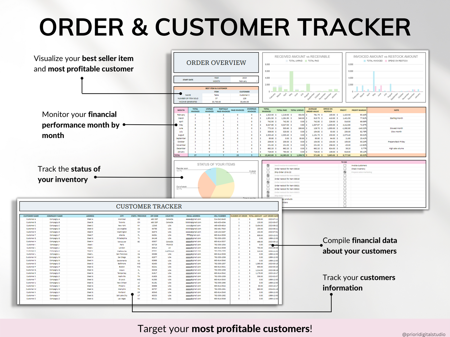 Small Business Bookkeeping Spreadsheet Inventory Tracker Order Tracker Product Handmade Pricing Calculator Client Tracker Google Sheet Excel