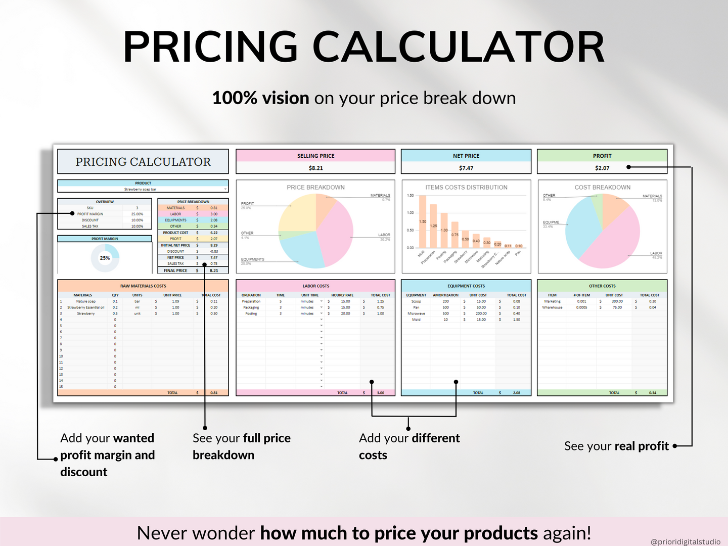 Small Business Bookkeeping Spreadsheet Inventory Tracker Order Tracker Product Handmade Pricing Calculator Client Tracker Google Sheet Excel