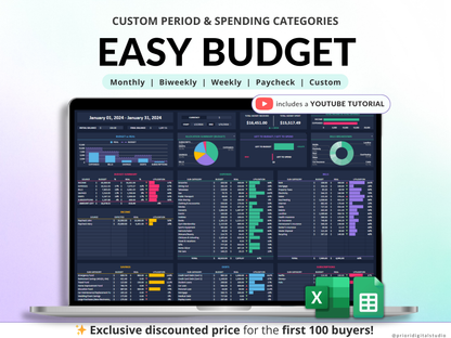 Simple Budget Planner for Google Sheets Paycheck Budget Spreadsheet Excel Budget Template Weekly Budget Biweekly Income and Expense Tracker Paycheck Budget