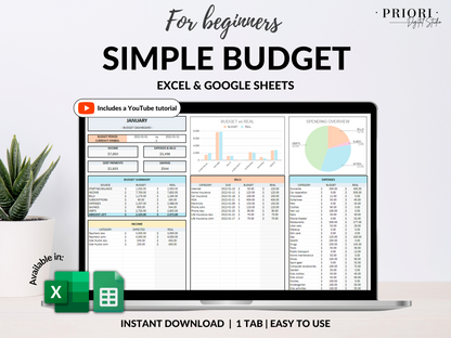 Simple Budget Planner Monthly Budget Spreadsheet Google Sheets Excel Weekly Paycheck Budget Template Biweekly Budgeting by Paycheck Expense Tracker#color_multicolor