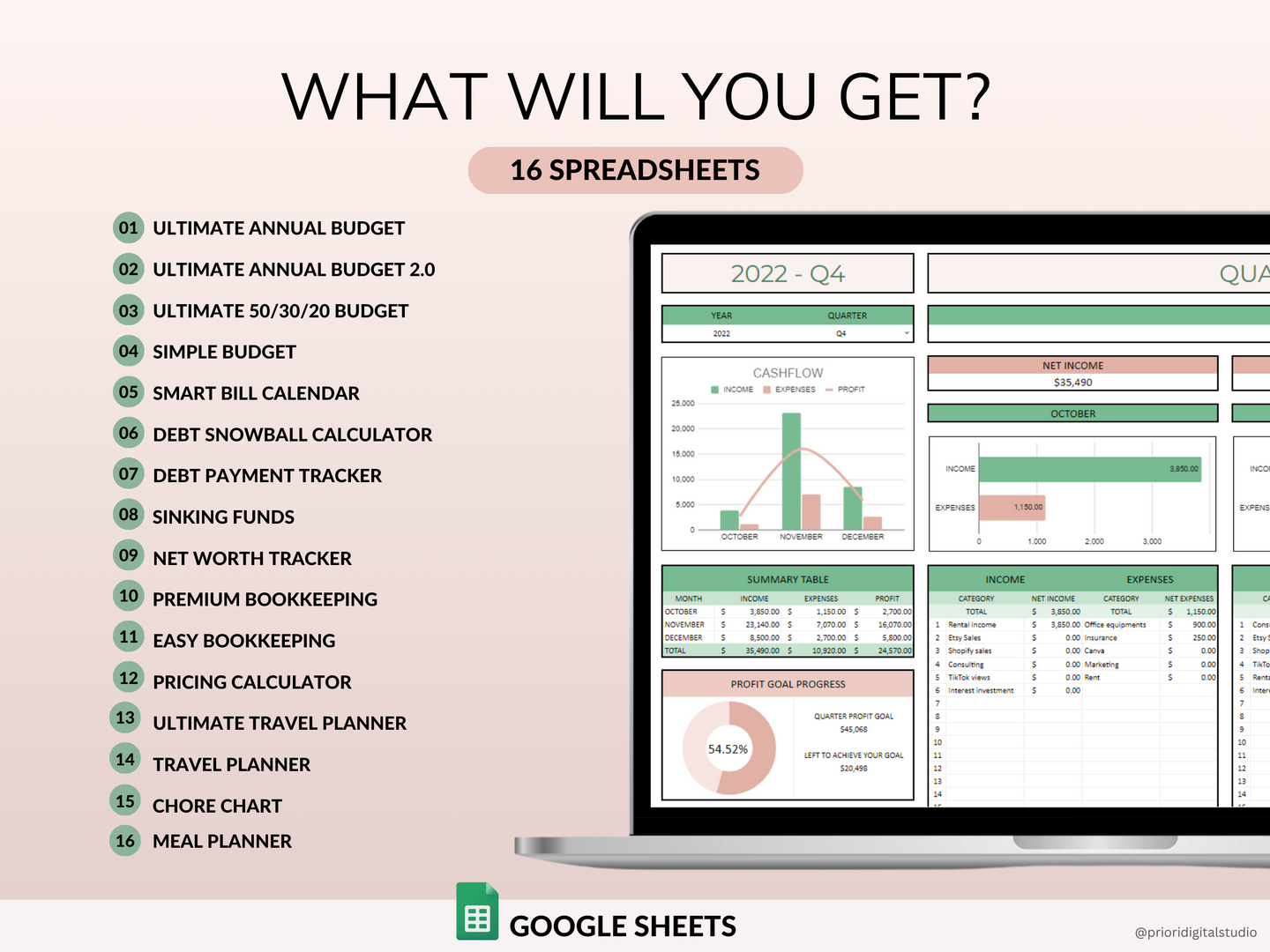 PLR Spreadsheets Bundle Commercial Use PLR Google Sheets Bundle Resell Rights PLR Template Budget Spreadsheet Debt Tracker Bill Calendar