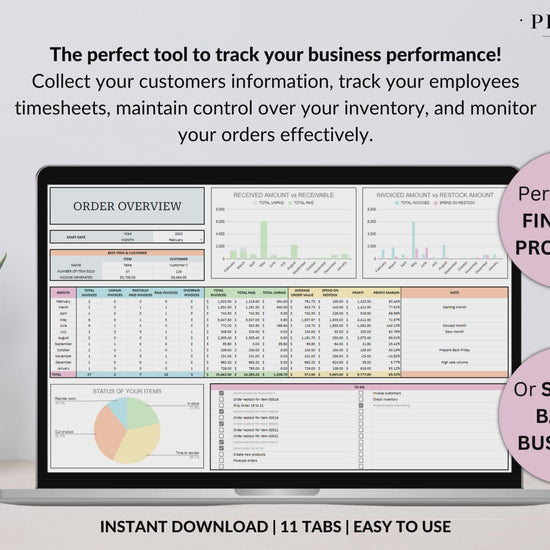 Service Small Business Tracker Spreadsheet Google Sheets Excel Inventory Template Customer Tracker Employee Schedule Order Tracker Payroll Dashboard