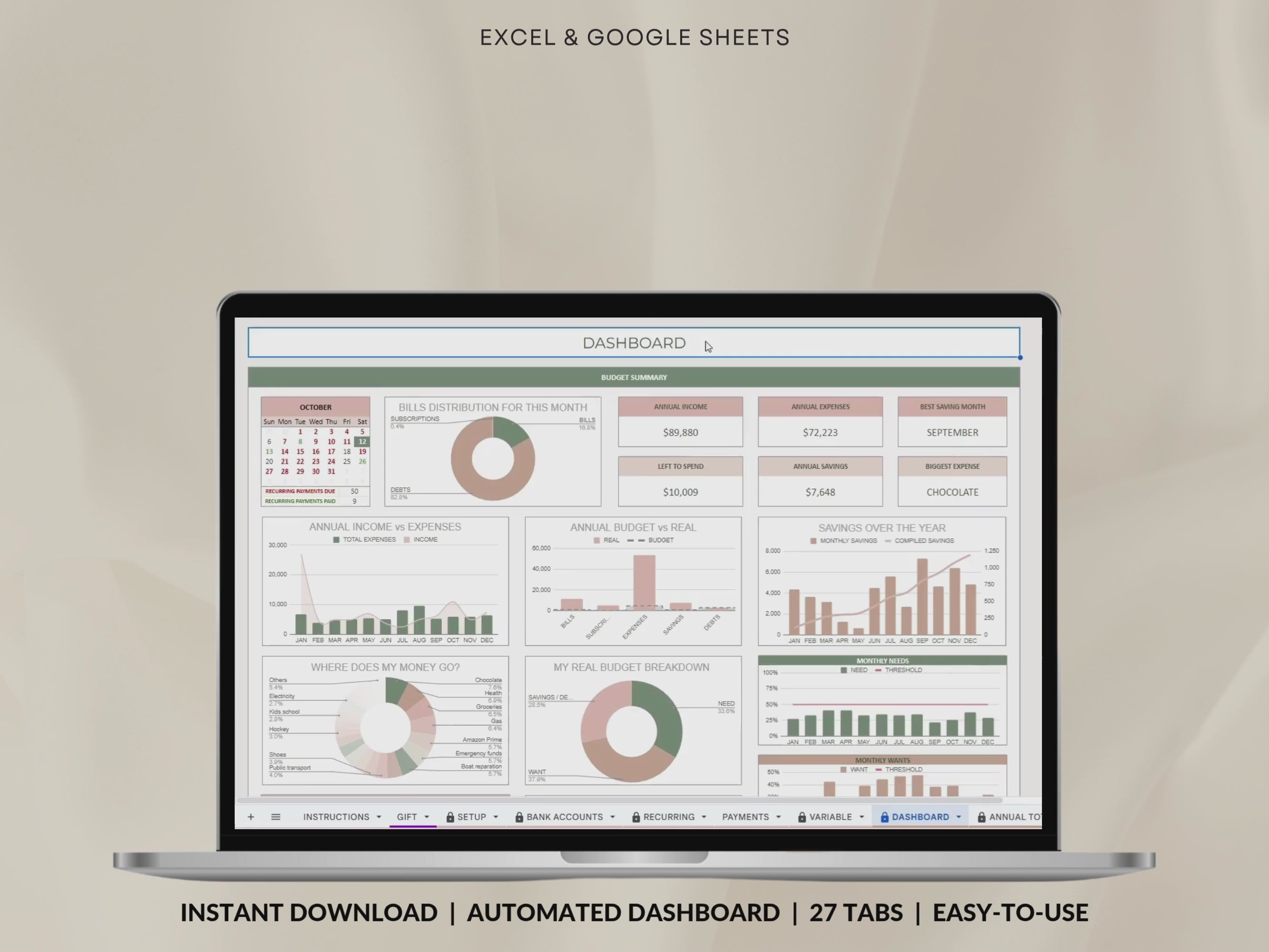 Paycheck Budget Spreadsheet Weekly Budget Monthly Budget Biweekly Bill Tracker Debt Tracker Financial Planner Google Sheets Excel Template