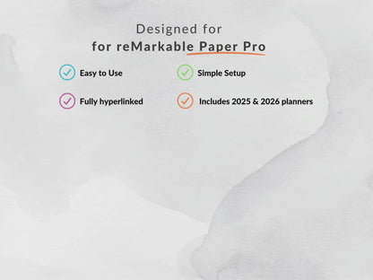 reMarkable Digital Planner 2025 2026 Daily Planner reMarkable 2 Template Minimalist Hyperlinked Planner for reMarkable Organization Planner