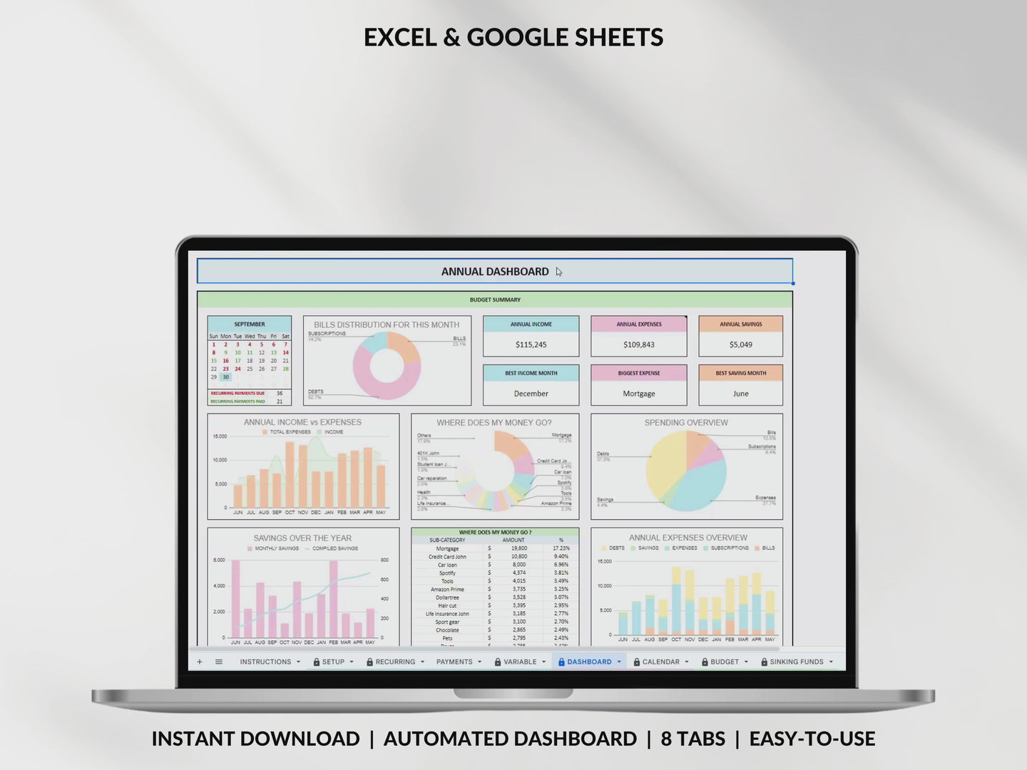 Paycheck Budget Spreadsheet Google Sheets & Excel Template Weekly Paycheck Budget Biweekly Paycheck Planner Bill Tracker Custom Budgeting