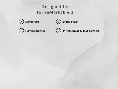 reMarkable Planner Daily Planner 2025 2026 Daily Journal reMarkable 2 Template Digital Planner Minimalist Hyperlinked Planner for reMarkable
