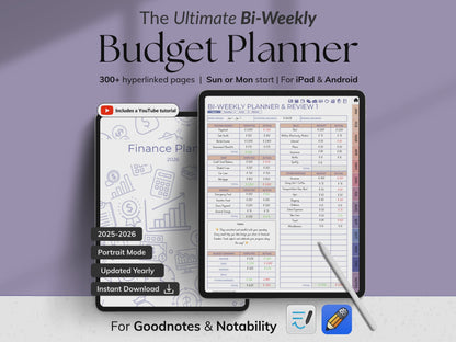 Ultimate Goodnotes Bi-Weekly Finance Planner - Vertical