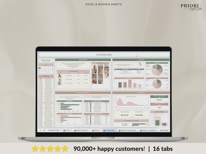 Social Media Content Planner Spreadsheet Monthly Content Calendar for Digital Creators Google Sheets Excel Template Instagram TikTok Manager