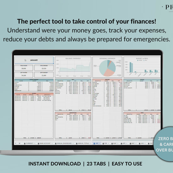 Family Annual Budget Spreadsheet Monthly Budget Biweekly Tracker Excel Google Sheets Couple Financial Planner Bill Calendar Debt Tracker Blue