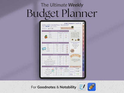 Ultimate Goodnotes Weekly Finance Planner - Vertical