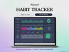 Habit Tracker Spreadsheet Dark Mode Google Sheets Excel Daily Habit Planner Weekly Goal Planner Digital Routine Dashboard Habit To Do List#color_dark