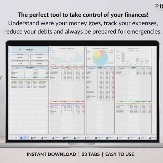 Family Annual Budget Monthly Budget Biweekly Tracker Excel Spreadsheet Google Sheets Couple Financial Planner Bill Calendar Debt Tracker