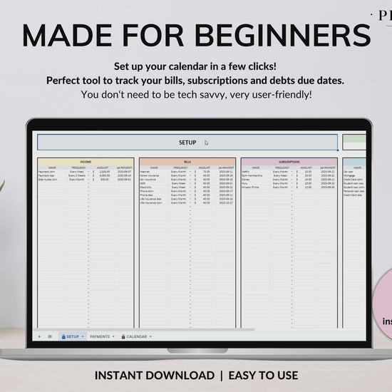 Bill Tracker Spreadsheet Google Sheets Excel Bill Calendar Monthly Smart Bill Planner Editable 2025 Calendar Budget Calendar Budget Tracker