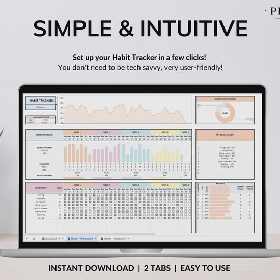 Habit Tracker Spreadsheet Google Sheets Excel Daily Habit Planner Weekly Goal Planner Digital Routine Dashboard Habit To Do List Template