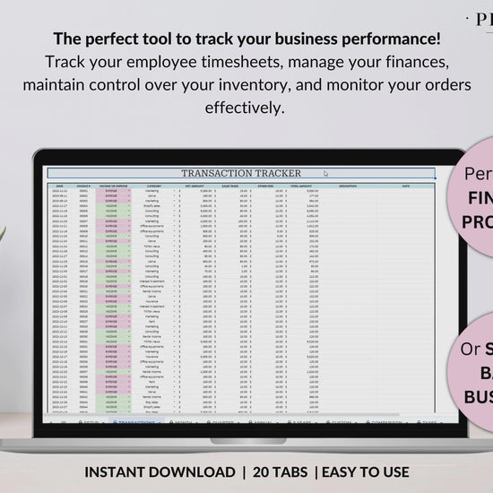 Service Based Small Business Tracker Spreadsheet Google Sheet Excel Inventory Tracker Bookkeeping Template Client Order Tracker Employee Timesheet Payroll