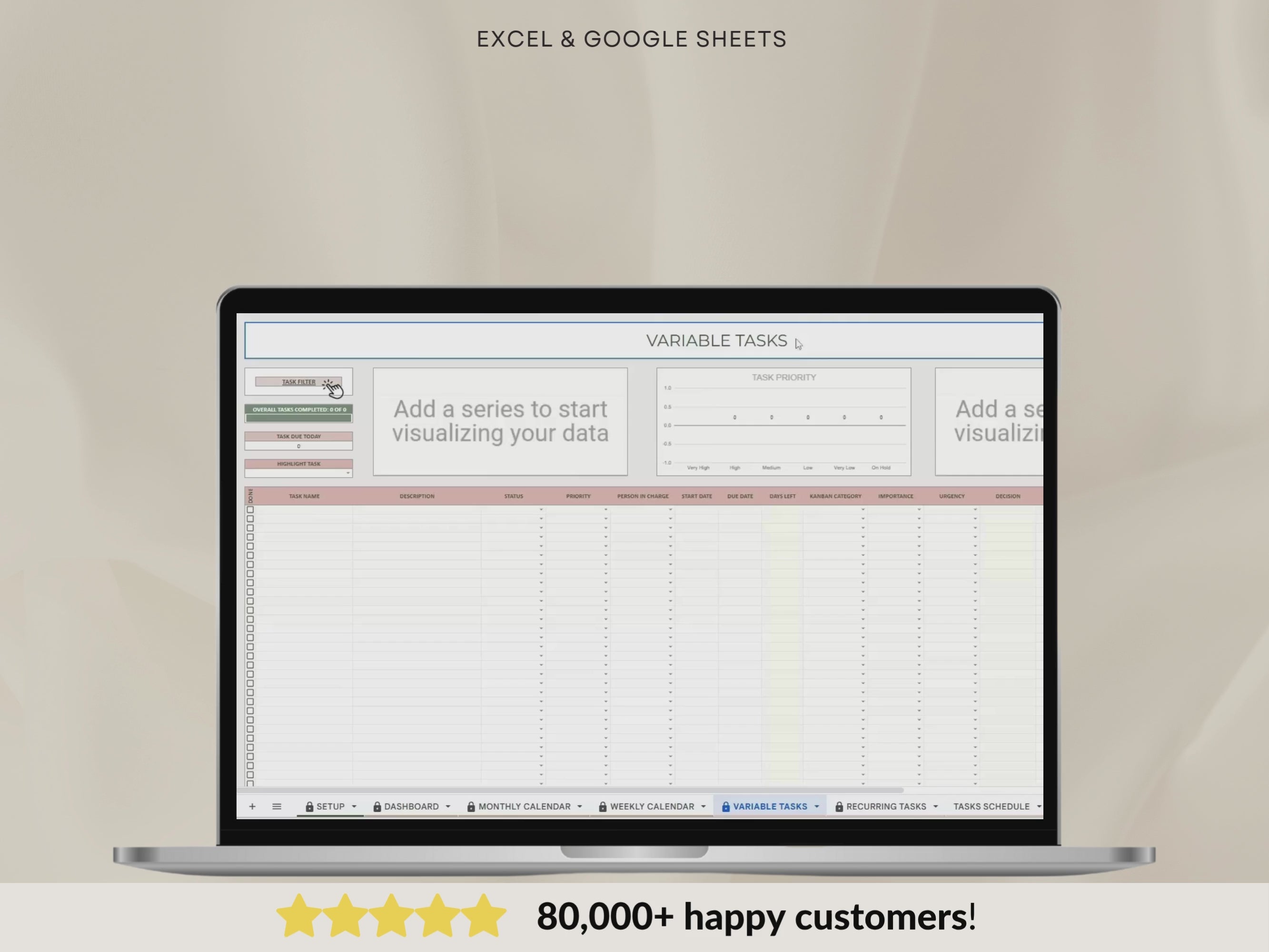 All-in-one task tracker with Gantt chart, Kanban board, and decision matrix.